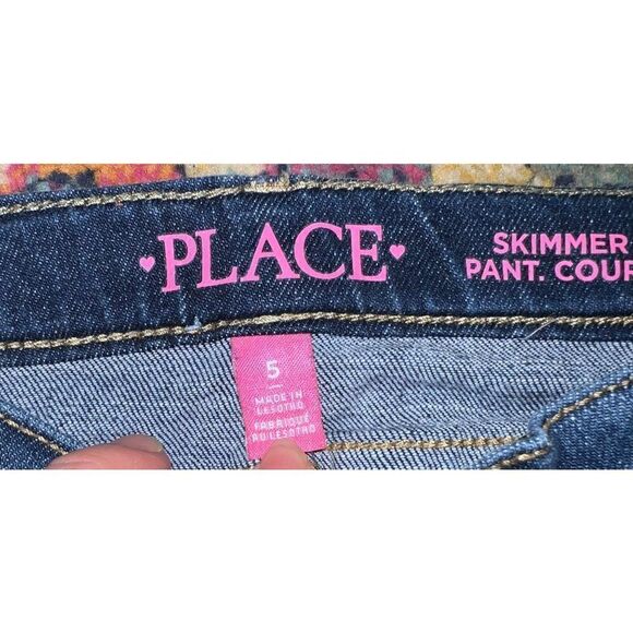 Girls Distressed Denim Skimmer Shorts - Sage Wash (5) - Picture 3 of 3